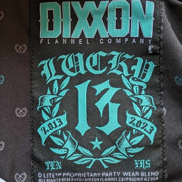 Dixxon Flannel Co shirt Lucky13 Mens L/XL short sleeve black button up-NWOT - Picture 4 of 12